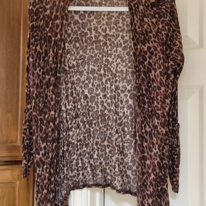 Leopard Print Open Cardigan